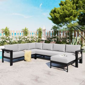 U-shaped multi-person outdoor sofa set, suitable for gardens, backyards, and balconies.