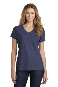 Port & Company Ladies Fan Favorite Blend V-Neck Tee LPC455V (Color: Team Navy Heather, size: M)