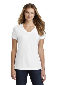 Port & Company Ladies Fan Favorite Blend V-Neck Tee LPC455V (Color: White, size: M)