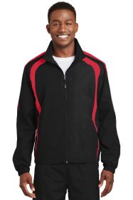 Sport-Tek Colorblock Raglan Jacket JST60 (Color: Black/ True Red, size: S)