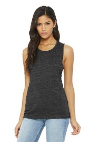 BELLA+CANVAS Women's Flowy Scoop Muscle Tank BC8803 (Color: Charcoal Black Slub, size: 2XL)