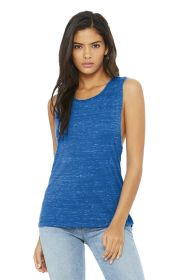 BELLA+CANVAS Women's Flowy Scoop Muscle Tank BC8803 (Color: True Royal Marble, size: 2XL)