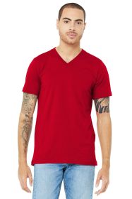 BELLA+CANVAS Unisex Jersey Short Sleeve V-Neck Tee BC3005 (Color: Red, size: 3XL)