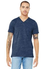 BELLA+CANVAS Unisex Jersey Short Sleeve V-Neck Tee BC3005 (Color: Navy Marble, size: S)