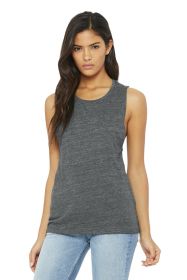 BELLA+CANVAS Women's Flowy Scoop Muscle Tank BC8803 (Color: Asphalt Slub, size: 2XL)