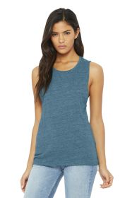 BELLA+CANVAS Women's Flowy Scoop Muscle Tank BC8803 (Color: Denim Slub, size: M)