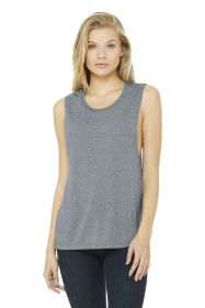 BELLA+CANVAS Women's Flowy Scoop Muscle Tank BC8803 (Color: Athletic Heather, size: M)