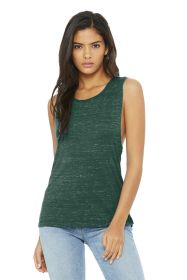 BELLA+CANVAS Women's Flowy Scoop Muscle Tank BC8803 (Color: Forest Marble, size: S)