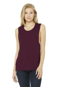 BELLA+CANVAS Women's Flowy Scoop Muscle Tank BC8803 (Color: Maroon, size: 2XL)