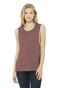 BELLA+CANVAS Women's Flowy Scoop Muscle Tank BC8803 (Color: Mauve, size: L)