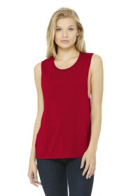 BELLA+CANVAS Women's Flowy Scoop Muscle Tank BC8803 (Color: Red, size: XL)