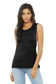 BELLA+CANVAS Women's Flowy Scoop Muscle Tank BC8803 (Color: Black Marble, size: M)