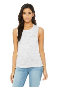 BELLA+CANVAS Women's Flowy Scoop Muscle Tank BC8803 (Color: White Marble, size: L)