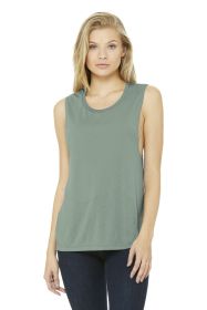 BELLA+CANVAS Women's Flowy Scoop Muscle Tank BC8803 (Color: Dusty Blue, size: 2XL)