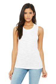 BELLA+CANVAS Women's Flowy Scoop Muscle Tank BC8803 (Color: White Slub, size: 2XL)