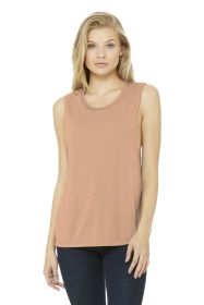 BELLA+CANVAS Women's Flowy Scoop Muscle Tank BC8803 (Color: Peach, size: L)