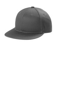 Port Authority Snapback Flat Bill Cap C116 (Color: Grey Steel, size: OSFA)